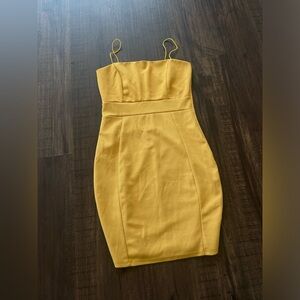 yellow olivia tree mini dress